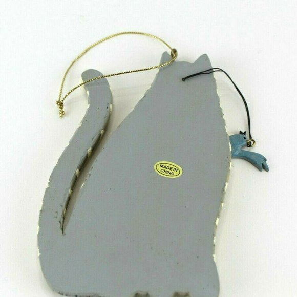 Kurt Adler Holiday Flat Cat W Bird Holiday Hanging Ornament 5 X 35